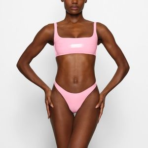 SKIMS HOT PINK LATEX SET | SIZE XS